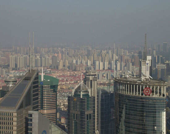 Looking out from the Oriental Pearl Tower