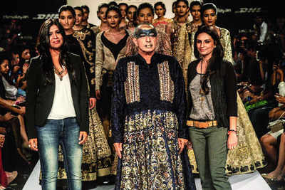 Astad Deboo performed for the Jade show by Monica and Karishma at the Lakme Fashion Week Winter/Festive 2014 in Mumbai