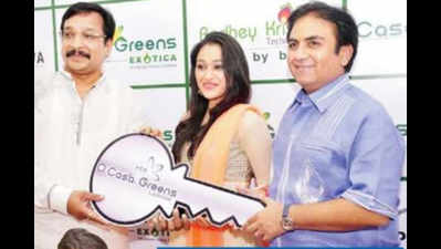 Dilip Joshi and Disha at the celebrations of completion of a housing project in Lucknow