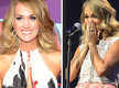 
Pregnant Carrie Underwood tears up at ACM Honors
