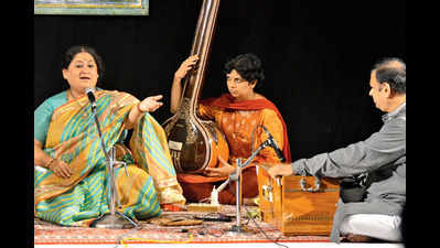 Shubha Mudgal performs during Badal Raag at Bharat Bhavan in Bhopal