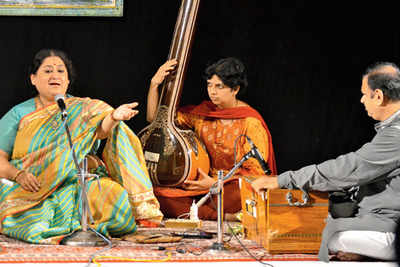 Shubha Mudgal performs during Badal Raag at Bharat Bhavan in Bhopal