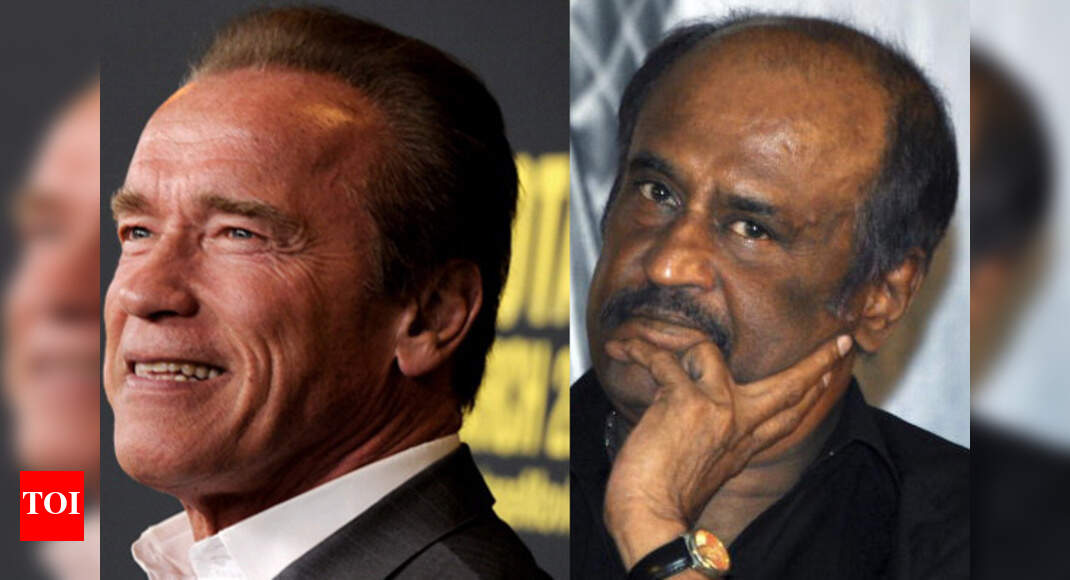 Rajinikanth and Arnold Schwarznegger share cold vibes | Hindi Movie ...