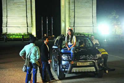 Lights, camera, action at India Gate at midnight