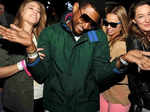 Singer Usher having a great time at a party