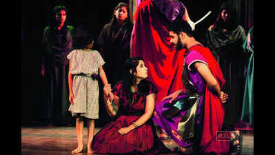 Theatre society Lakshya performs Euripedes’ The Trojan Women play at Kamala Nehru College in Delhi
