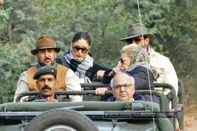Saif Ali Khan and Kareena Kapoor Khan spot tigers in Ranthambore