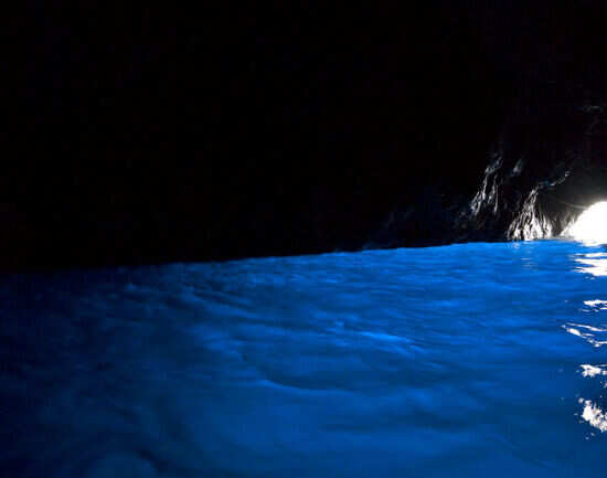 The stunning sea cave of Blue Grotto in Capri