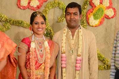 Moulika and Vishnu get engaged in Hyderabad