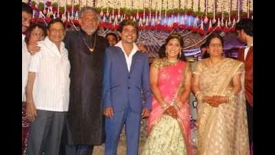 Soundarya Lahari Bharani and Sai Karthik's wedding reception in Hyderabad