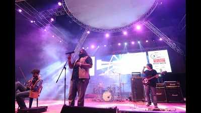 Bangalore band Pinch open the rock show at IIT Saarang in Chennai