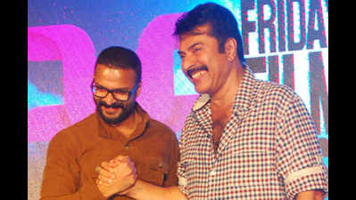 The audio launch of Aadu movie held in a city mall at Kochi
