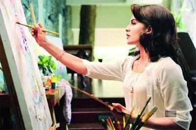 Jacqueline Fernandez inspired by Salman Khan's painting skills?