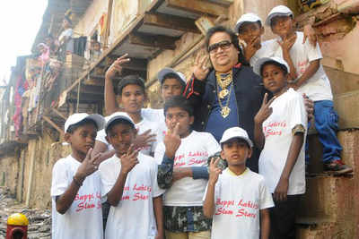 Bappi Lahiri records single with slum kids