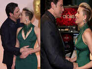 Travolta awkwardly kisses ScarJo at Oscars