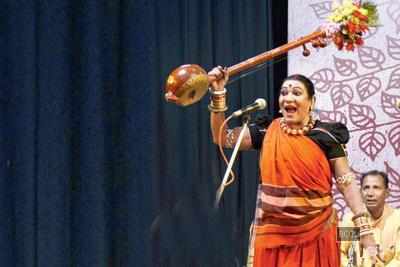 Teejan Bai performs at Bharat Bhavan in Bhopal
