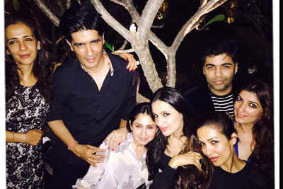 Karan Johar and Twinkle Khanna spend an evening with their gang