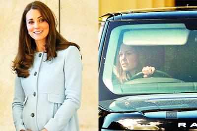 <arttitle>Nine-month-pregnant Kate Middleton<em> </em>drives to palace</arttitle>
