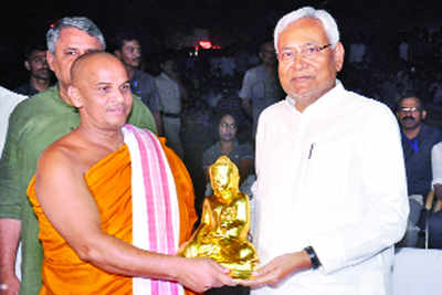 Chief Minister Nitish Kumar inaugurates laser show at Buddha Smriti Park in Patna
