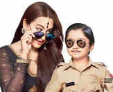 Sonakshi Sinha's cute act with junior Chulbul Pandey