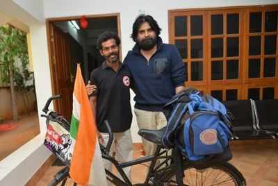 Fan pedals 1500 kms to meet Pawan Kalyan!