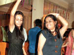 Aashtha and Yogeeta during the farewell party Photogallery - Times of India