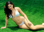 Nadyalee looks extremely hot in this grey bikini and bright red pout. Photogallery - Times of India