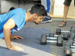 A participant doing push ups during the Raahgiri Day celebrations Photogallery - Times of India