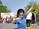 A kid during the Raahgiri Day celebrations Raahgiri Day celebrations
