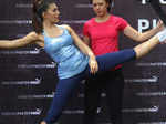 Jacqueline Fernandez and Eefa Shrof during the launch of Puma Pulse XT Photogallery Times of India