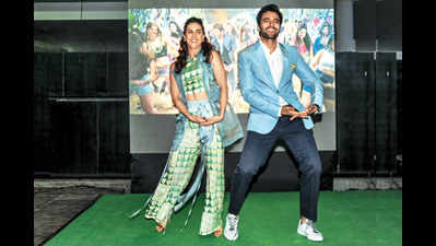 Lauren Gottlieb and Jackky Bhagnani show off their dance moves at the music success party of Welcome 2 Karachi