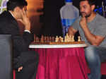 Aamir Khan and Vishwanathan Anand play a exhibition match Photogallery Times of India