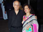 Mukesh Bhatt with his wife Nilima Bhatt at filmmaker Vishal Mahadkar’s wedding reception