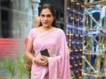 Uma Riyaz poses during Rekha and Manikandan's wedding reception Photogallery - Times of India