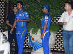 Pragyan Ojha (L) arrives at a party celebrating Mumbai Indians' IPL 8 win Photogallery - Times of India