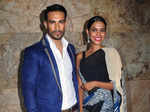 Asif Azim (L) during the screening of Bollywood film I Love Desi Photogallery - Times of India