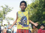 A young one enjoying a jumping game Photogallery - Times of India