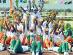 A tricolour formation during Photogallery - Times of India