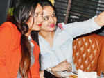 Neha and Meet during a launch party Neha and Meet during a launch party