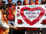 Members of Shiv Sena organization protest against the Valentine’s Day Photogallery - Times of India