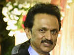 MK Stalin at the wedding of Arulnithi and Keerthana