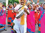 Lambada performers during the Telangana Shobha Yatra