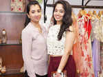 Alekya and Megha during the launch of a designer store