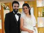 Amit Chakkalakkal and Athira during their wedding ceremony