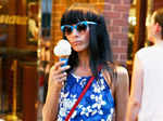 Chinese-American actress Bai Ling was spotted eating ice cream