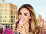 Mila Kunis was eating ice cream for Glamour magazine