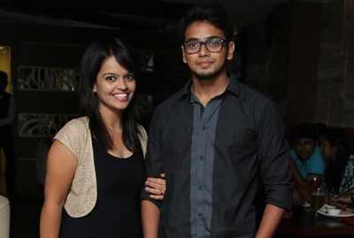 Kavya and Sriram looked happy partying at Tango bar in Chennai