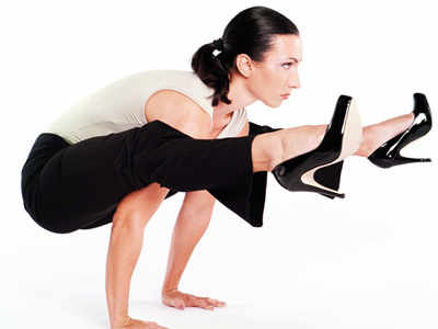 Ever tried doing yoga in stilettos?