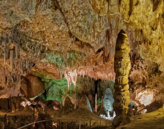 Standing in one of the largest cave chambers in the world