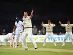 Luke Fletcher of Surrey claims the wicket
